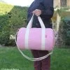 Candy Pink Canvas Cotton Duffel Gym Sport Bag Bright Candy Pink Canvas Duffel Bag Cotton Fabric Gym Sport Yoga Carryall rosa duffel sac sport rose toile pinke sporttasche borsa palestra rosa roze sporttas 핑크 캔버스 가방 حقيبة رياضية وردية Travel Bag Weekend Bag