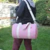 Candy Pink Canvas Cotton Duffel Gym Sport Bag Bright Candy Pink Canvas Duffel Bag Cotton Fabric Gym Sport Yoga Carryall rosa duffel sac sport rose toile pinke sporttasche borsa palestra rosa roze sporttas 핑크 캔버스 가방 حقيبة رياضية وردية Travel Bag Weekend Bag