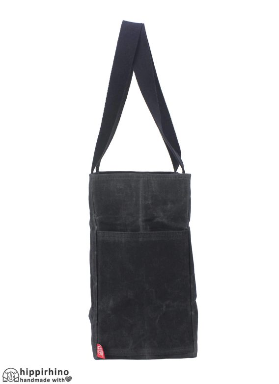 Black Large Waxed Grocery Tote Bag Shopping Market Supermarket Bag