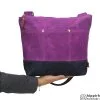 Grape Purple Blue Waxed Canvas Medium Tote Bag Waterproof Fabric Shoulder Carryall Internal Pocket Handmade bolso lona morado azul sac fourre-tout toile cirée violet violett blaue wachs tasche borsa tela cerata viola blu paars blauwe wax 퍼플 블루 왁스 토트 حقيبة يد بنفسجية زرقاء Messenger Bag Unisex Style Day Bag
