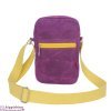 Purple Yellow Small Unisex Waxed Canvas Bag Colorful Tote Crossbody Purse