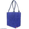 Sax Blue Large Waxed Hard Bottom Grocery Bag Reusable Eco-Friendly Supermarket Strong Market Tote Diaper Work Rustic Farmers Bag