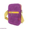 Purple Yellow Small Unisex Waxed Canvas Bag Colorful Tote Crossbody Purse