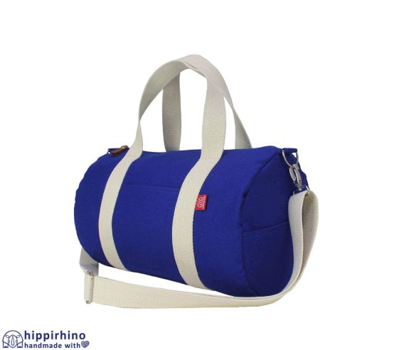 Blue Canvas Gym Sports Yoga Duffel Bag