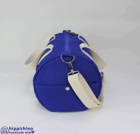 Blue Canvas Gym Sports Yoga Duffel Bag