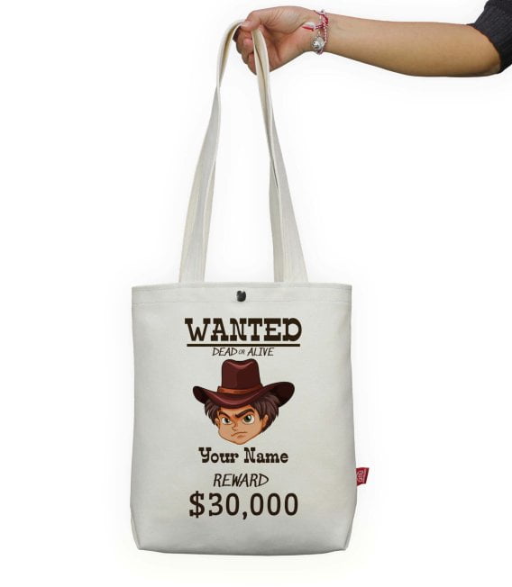 Wanted Dead or Alive Personalized Tote Bag Cowgirl Cowboy Name Funny Custom Bag