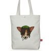 Cihuahua Animal Printed Organic Cotton Shoulder Tote Bag Market Shopping Bag