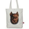 Pitbull Animal Printed Organic Cotton Shoulder Tote Bag Market Shopping Bag