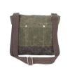 Green Brown Waxed Canvas Day Daily Everyday Tote Bag Medium Size Brown Green Two Color Bag