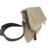 Beige Waxed Foldover Tote Bag Small Folded Crossbody Shoulder Canvas