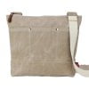 Beige Waxed Canvas Tote Bag Top Zipper Closure Weekender Cotton Webbing Strap Casual Medium