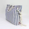 Striped Beach Large Bag with Pouch Rope Handle Shoulder Tote Bag