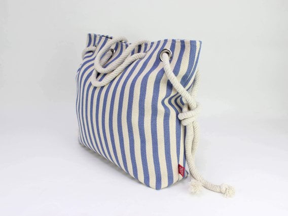 Striped Beach Large Bag with Pouch Rope Handle Shoulder Tote Bag