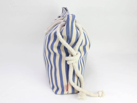 Striped Beach Large Bag with Pouch Rope Handle Shoulder Tote Bag