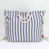 Striped Beach Large Bag with Pouch Rope Handle Shoulder Tote Bag