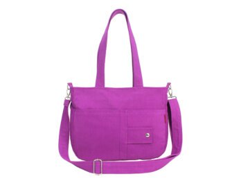 Purple Cotton Canvas Shoulder Bag