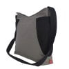 Grey Canvas Hobo Bag with Black Side Pockets