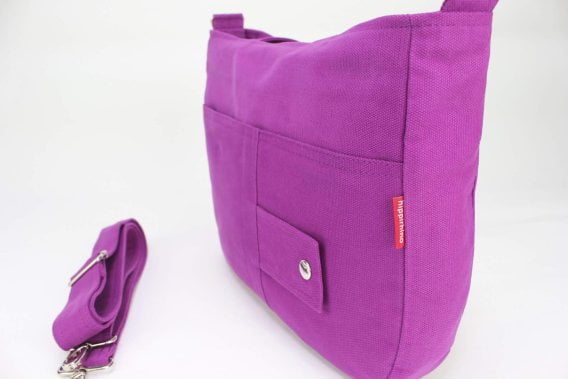 Purple Cotton Canvas Shoulder Bag