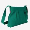 Compact shoulder purse canvas crossbody pleated casual carryall washable tote sac à main vert foncé bolso cruzado verde pequeño borsa a tracolla verde piccola Umhängetasche klein draagtas groen katoen 帆布バッグ 小さめ カジュアルバッグ कंधे का बैग छोटा حقيبة يد قماشية صغيرة bolsa pequena verde 에코 크로스백 소형