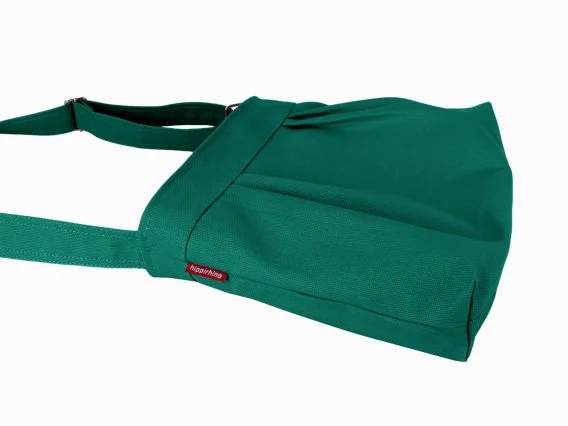 Compact shoulder purse canvas crossbody pleated casual carryall washable tote sac à main vert foncé bolso cruzado verde pequeño borsa a tracolla verde piccola Umhängetasche klein draagtas groen katoen 帆布バッグ 小さめ カジュアルバッグ कंधे का बैग छोटा حقيبة يد قماشية صغيرة bolsa pequena verde 에코 크로스백 소형