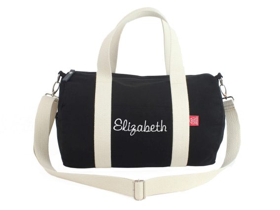 Embroidered Duffel Personalized Duffle Bag Black Monogrammed Duffe Workout Fitness Bag Gym Sport Bag Custom Order Bag Father Gift Mother