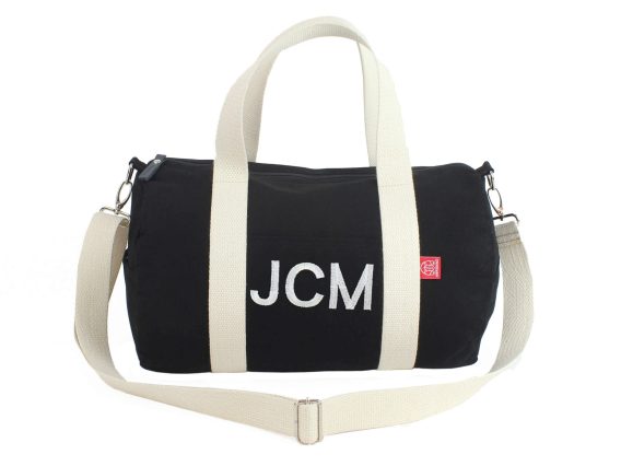 Black Personalized Duffle Bag Embroidered Duffel Monogrammed Custom Gym Sport Embridery