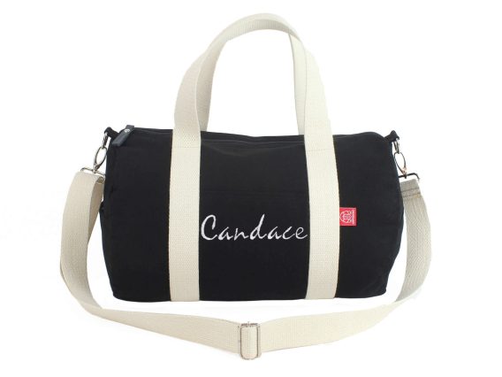 Black Personalized Duffle Bag Embroidered Duffel Monogrammed Custom Gym Sport Embridery