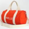 Orange Personalized Duffle Bag Embroidered Duffel Monogrammed Custom Gym Sport Embridery