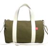 Green Cotton Canvas Duffel Fitness Gym Yoga Overnight Waxed Duffle Everyday Bag