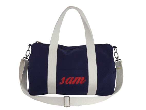 Blue Personalized Duffle Bag Embroidered Duffel Monogrammed Custom Gym Sport Embridery