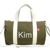 Green Cotton Personalized Duffle Bag Embroidered Monogrammed Custom Gym Sport Bag