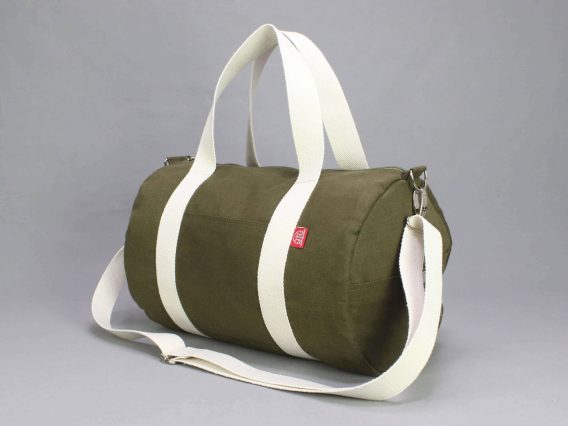 Green Cotton Canvas Duffel Fitness Gym Yoga Overnight Waxed Duffle Everyday Bag