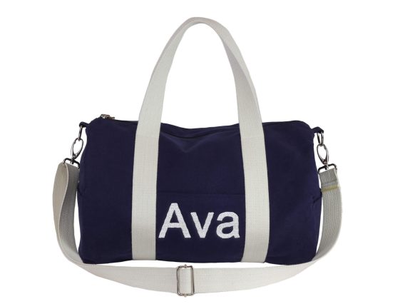 Blue Personalized Duffle Bag Embroidered Duffel Monogrammed Custom Gym Sport Embridery