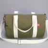 Green Cotton Canvas Duffel Fitness Gym Yoga Overnight Waxed Duffle Everyday Bag