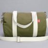 Green Cotton Canvas Duffel Fitness Gym Yoga Overnight Waxed Duffle Everyday Bag