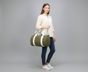 Green Canvas Duffel Bag, Washable Duffel Bag, Travel Bag, Carry on Bag, Weekender Bag, Round Bag, Circle Duffle Bag, Fitness Gym Yoga Bag