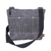 Dark Gray Waxed Crosboddy Canvas Tote Bag Medium Size Webbing Strap Messenger Bag