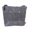 Dark Gray Waxed Crosboddy Canvas Tote Bag Medium Size Webbing Strap Messenger Bag Minimalist shoulder sling utility bag everyday carry sac bandoulière gris foncé Umhängetasche mittelgroß borsa a tracolla gris oscuro bolso cruzado bolso de lona draagtas donkergrijs ショルダーバッグ 캔버스バッグ حقيبة كروس قماشيةショッピングバッグ कैनवास बैग