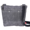 Dark Gray Waxed Crosboddy Canvas Tote Bag Medium Size Webbing Strap Messenger Bag