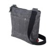 Dark Gray Waxed Crosboddy Canvas Tote Bag Medium Size Webbing Strap Messenger Bag