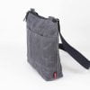 Dark Gray Waxed Crosboddy Canvas Tote Bag Medium Size Webbing Strap Messenger Bag