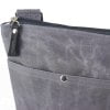 Dark Gray Waxed Crosboddy Canvas Tote Bag Medium Size Webbing Strap Messenger Bag