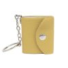 Yellow Personalized Leather Keychain with Photo and Text Engraved Leather Keychain