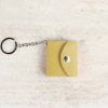 Yellow Personalized Leather Keychain with Photo and Text Engraved Leather Keychain