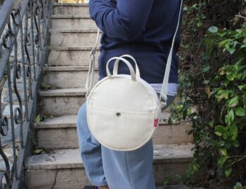 Circle Bag Natural Organic Raw Cotton Round Bag