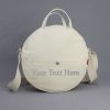 Customized Personalized Circle Bag Embroidered Natural Cotton Purse Custom Name