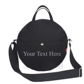 Black Embroidered Personalized Cicle Bag