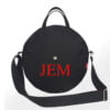 Black Embroidered Personalized Cicle Bag