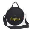 Black Embroidered Personalized Cicle Bag