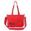 Red Personalized Canvas Bag Customized Embroidered Tote with Initials Printed Bag